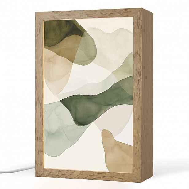 OnlyWow STOLNÍ LAMPA Japandi - Abstraktní - Zelená 20x30 cm