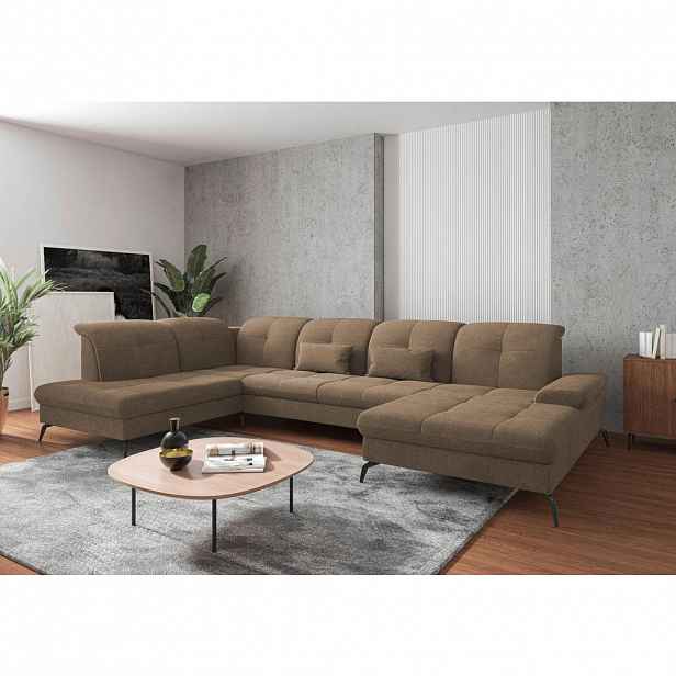 Sit & More SEDACÍ SOUPRAVA, textil, světle hnědá