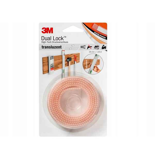 3M Dual Lock suchý zip SJ3560 transparentní, rozměr 25mm x 1,25m