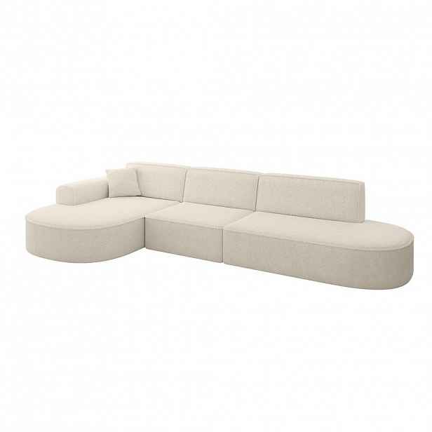 ALTDECOR ROHOVÁ SEDACÍ SOUPRAVA s otomanem vlevo MARI-L2 – 328 x 171 x 79 cm, krémová látka