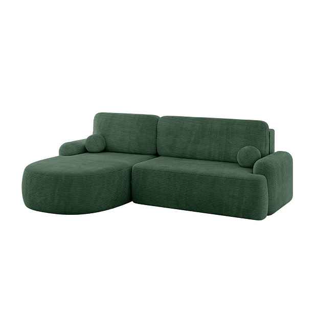 ALTDECOR ROHOVÁ SEDAČKA s funkcí spaní a úložným prostorem LIRA-L - 264x172x89 zelená