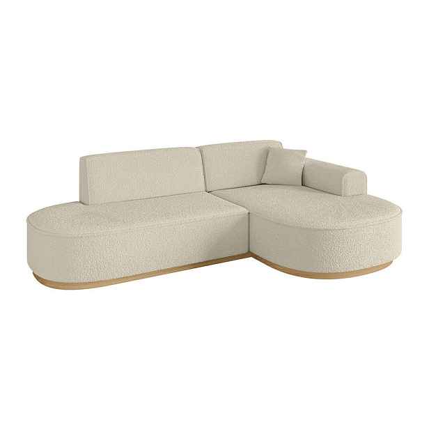 ALTDECOR ROHOVÁ SEDAČKA s otomanem, pravá MARI-L1-v2 243x171x83 Béžová Buklé