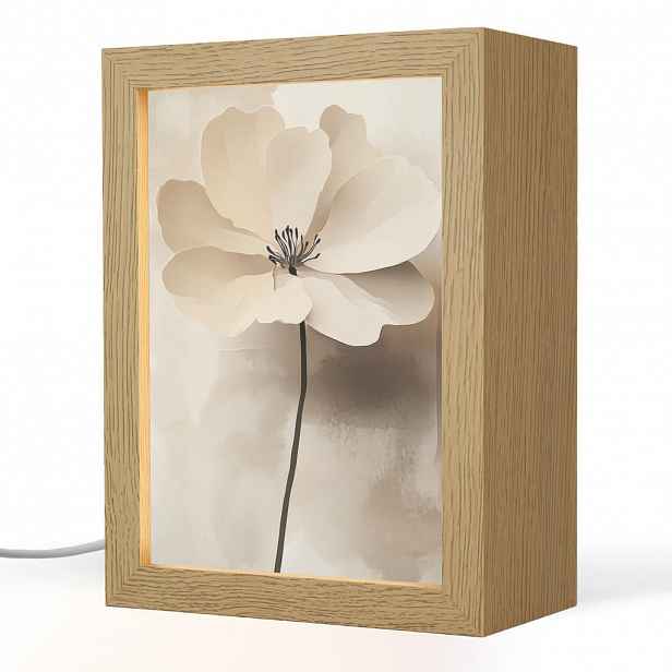 OnlyWow STOLNÍ LAMPA Květina - béžová - barva - stín 15x20 cm