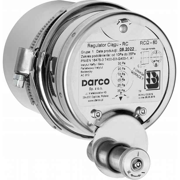 Regulátor stabilizátoru komínového tahu Fi 80 Rco 80 Kulatý Darco