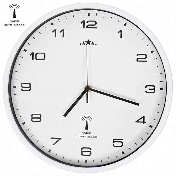 vidaXL Rádiem řízené nástěnné hodiny se strojkem Quartz 31 cm bílé