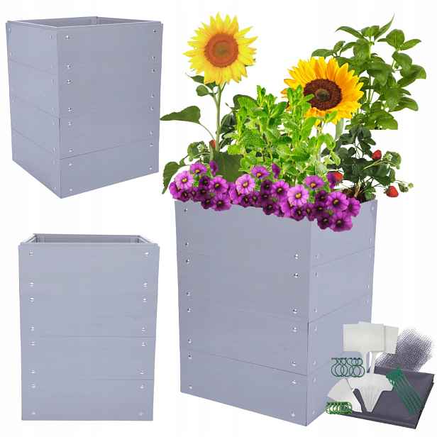 Vyvýšený záhon plastový zeleninová zahrada box na zeleninu Pvc 80x50x50