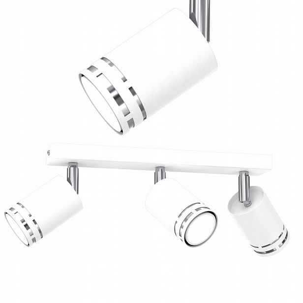 Stropní Svítidlo Stropní Bílý Chrom Pohyblivý Led GU10 Polská Lampa Spot Reflektor