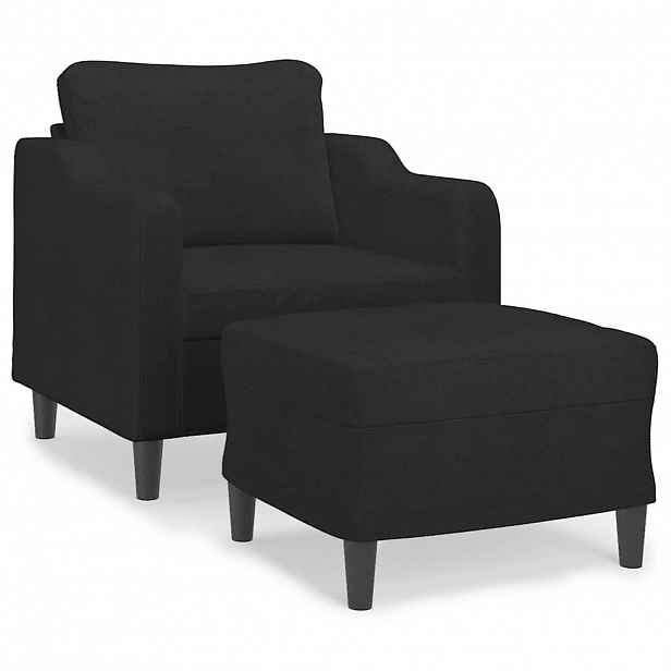 vidaXL Křeslo s podnožkou černé 60 cm textil