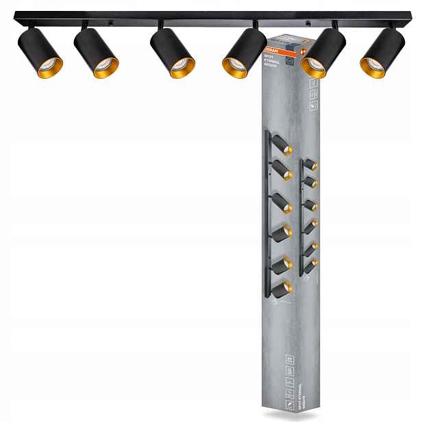 Stropní Svítidlo Nástěnné svítidlo s pohyblivým bodovým reflektorem 6x GU10 Osram