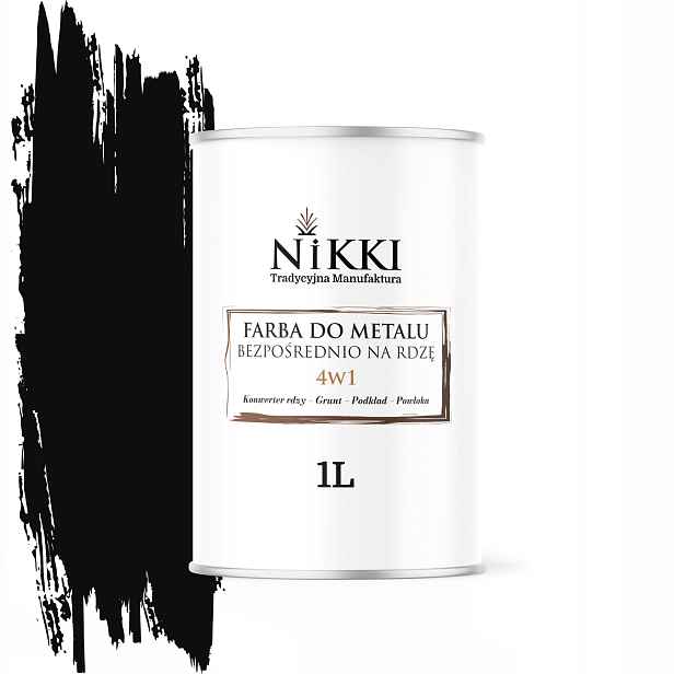 Barva Na Kov, Přímo Na Rez Pozink 4v1, Barva, Černá Ral 9005, Polomatná, 1L