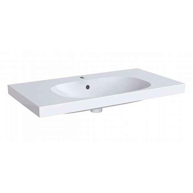 Geberit Acanto - Umyvadlo 90x48 cm, otvor pro baterii, s přepadem, s KeraTect, bílá 500.623.01.8