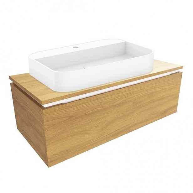 Koupelnová skříňka s umyvadlem a krycí deskou SAT Feel 100x30x46 cm dub medový mat SATFEEL100DMDU
