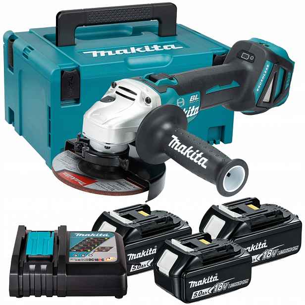 Makita DGA513RT3J 125mm Aku Úhlová Bruska 3x5Ah 18V Makpac