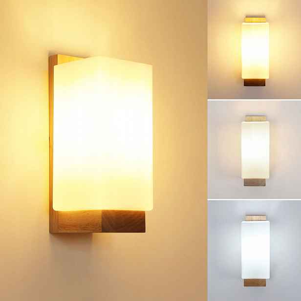 Nástěnné Svítidlo Lampa E27 Dřevo Moderní Do Obývacího Pokoje 12W 3000K/4500K/6500K