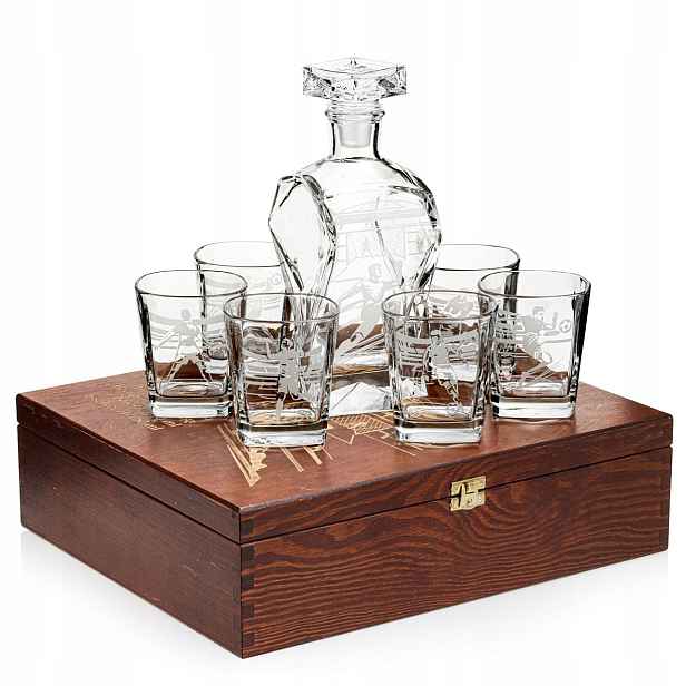 Sada na whisky 6+1 „míč“ v krabičce Karafa 750 ml Sklenice 300 ml