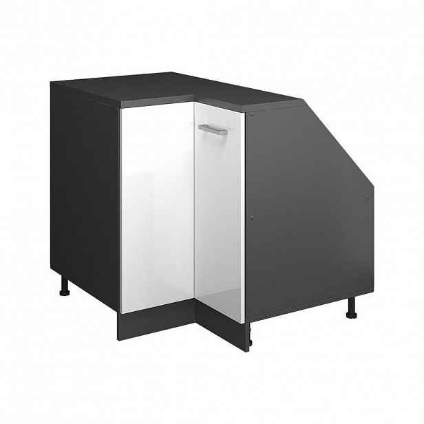 Vicco ŠIKMÁ SKŘÍŇ ROHOVÁ SKŘÍŇKA Rion Bílá vysoký lesk 75.6 x 81.6 cm s 1 dveřmi, korpus skříně hloubka 60 cm