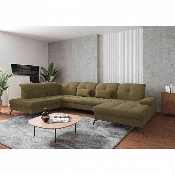 Sit & More SEDACÍ SOUPRAVA, textil, olivově zelená