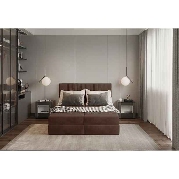 Americká postel 140x200 TORINA 1 - hnědá