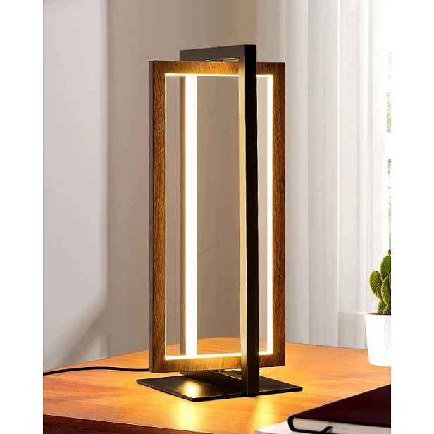 Edishine Dotyková Led lampa na stůl, černá, ořech, 3 teploty barev