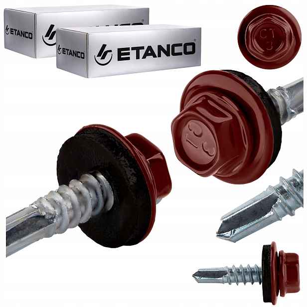 Samovrtné šrouby do kovu 3 mm 4,8 x 19 mm Ral 3009 500 ks Etanco GT3 Z14