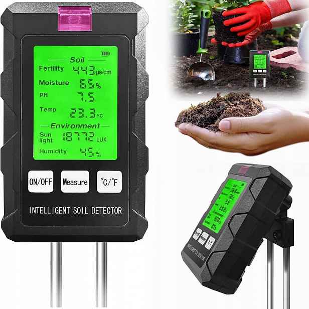 Kyselinoměr Půdy Tester Zeminy Ph Měřič Teploty Vlhkost 6V1