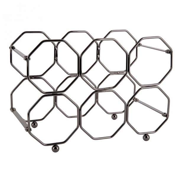 Šedý kovový skládací držák na víno PT LIVING Honeycomb