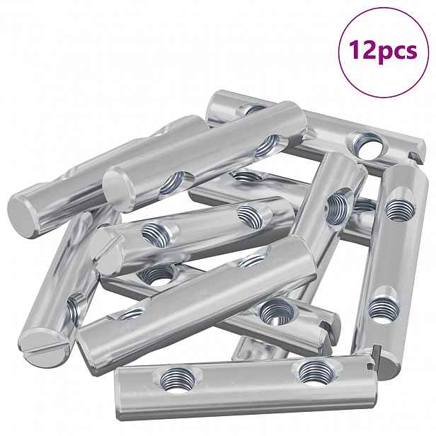 vidaXL Matice 12 ks Zinkovaný 60 x 12 mm Železo