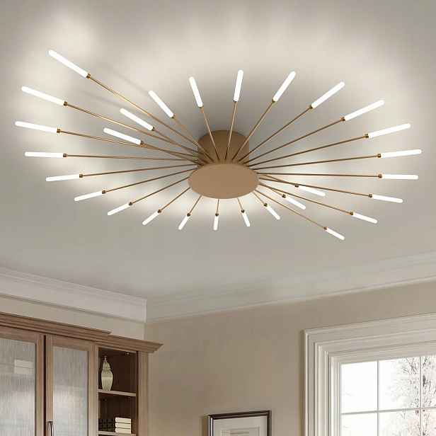 Zyrandol Zlatá Závěsná Led Stropní Lampa Moderní Do Obývacího Pokoje 4500K 28W