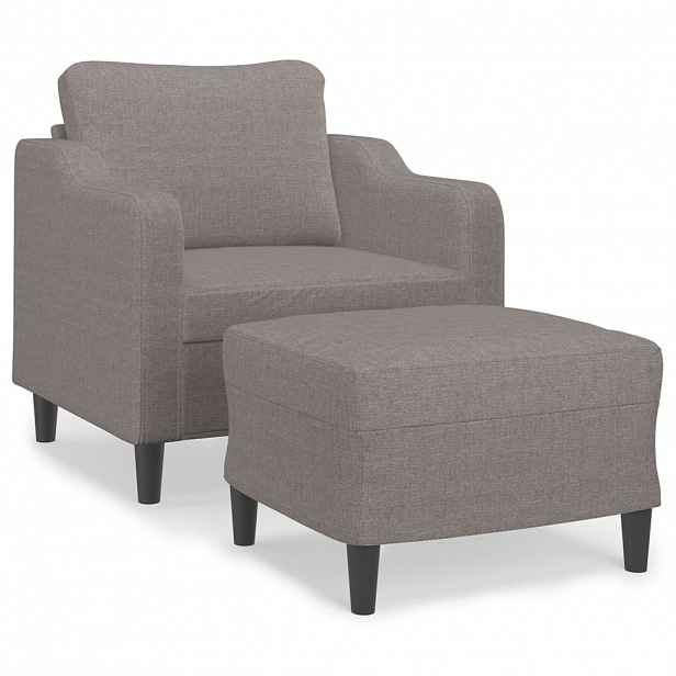 vidaXL Křeslo s podnožkou taupe 60 cm textil