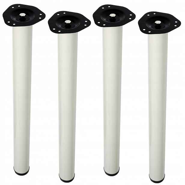 4 x Nábytková Noha H71CM Regulace Bílá
