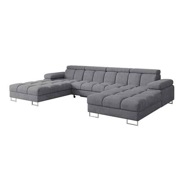 ALTDECOR SEDACÍ SOUPRAVA s funkcí spaní a úložným prostorem COMA U2 345x203x79 šedá velur