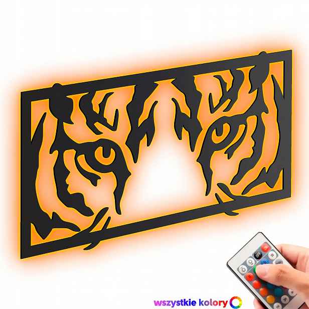 Dřevěný 3D obraz Tygr Nástěnná Dekorace Dárek Noční Lampa Led