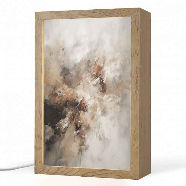 OnlyWow STOLNÍ LAMPA Barva - abstraktní - béžová - umění 20x30 cm