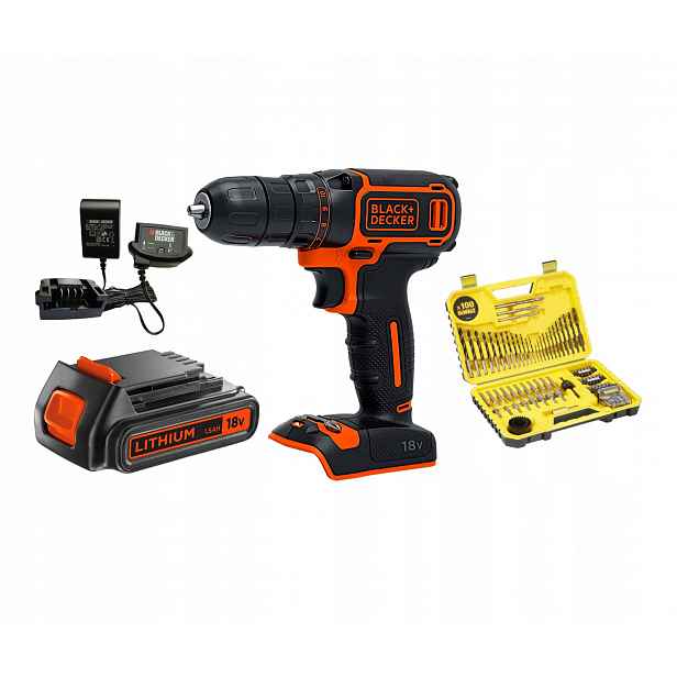 Aku vrtačka akumulátorová vrtačka 18V Black Decker BDCDC18 set