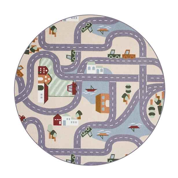 Dětský kusový koberec Scanroad 39 kruh, 67x67 (průměr) kruh, vícebarevná, dětský pokoj, Vopi