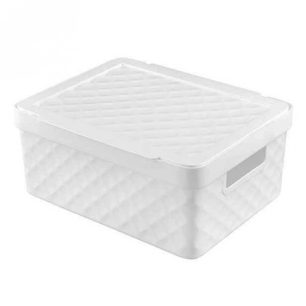Heidrun Úložný box s víkem 36 x 27 x 14 cm, bílá