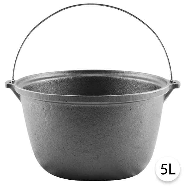 Perfect Home Litinový kotlík na guláš, 5 L, černý, 13286