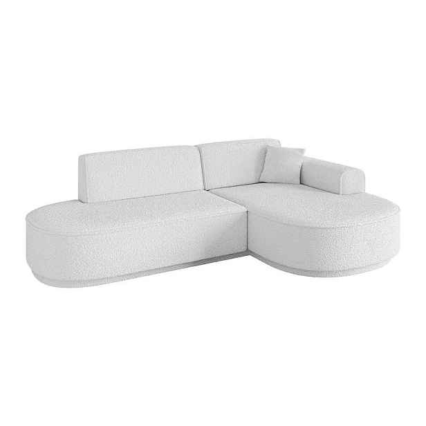 ALTDECOR ROHOVÁ SEDAČKA s otomanem, pravá MARI-L1-v3 243x171x83 Bílá Buklé