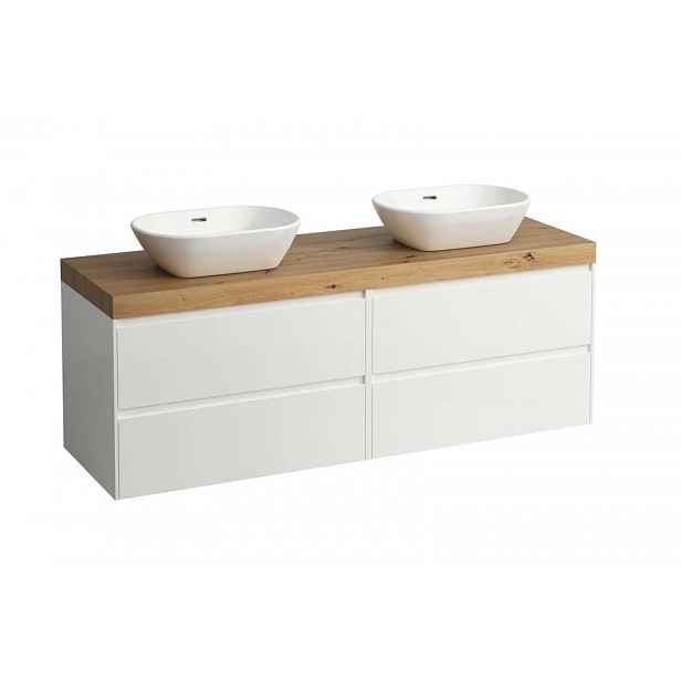 Laufen Lani - Umyvadlová skříňka, 157x50x58 cm, 4 zásuvky, matná bílá/dub H4065941122601