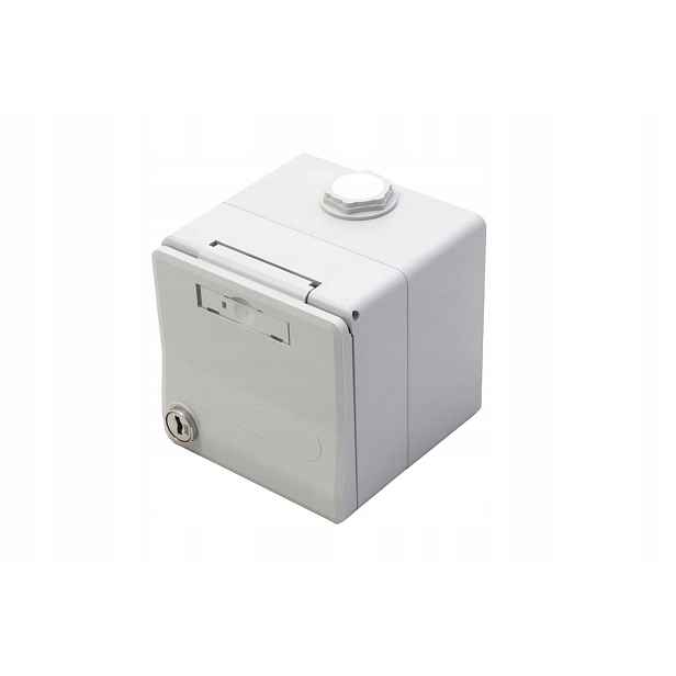 Metz-connect Box plastový pro 2x keystone, zámek, IP44, šedý