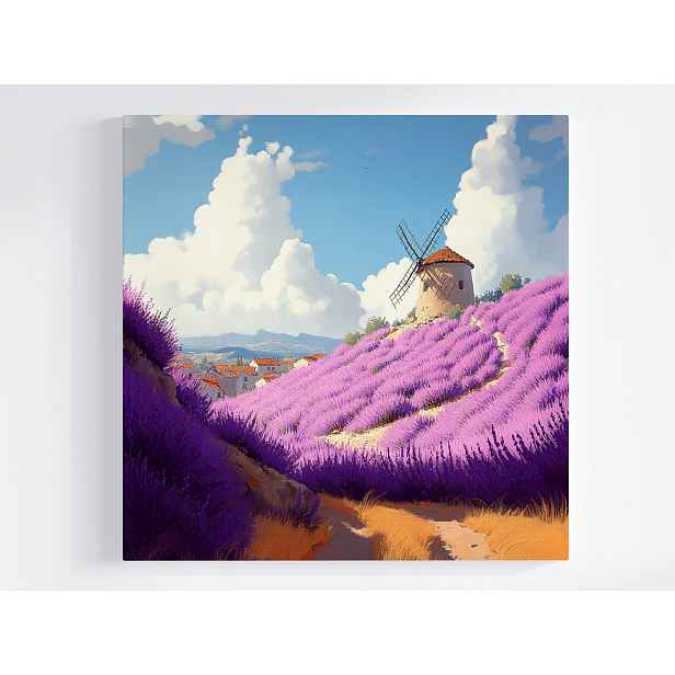 Obraz Na Plátně Plátno Francie Provence Ventilátor Levandule Hory Léto 50x50