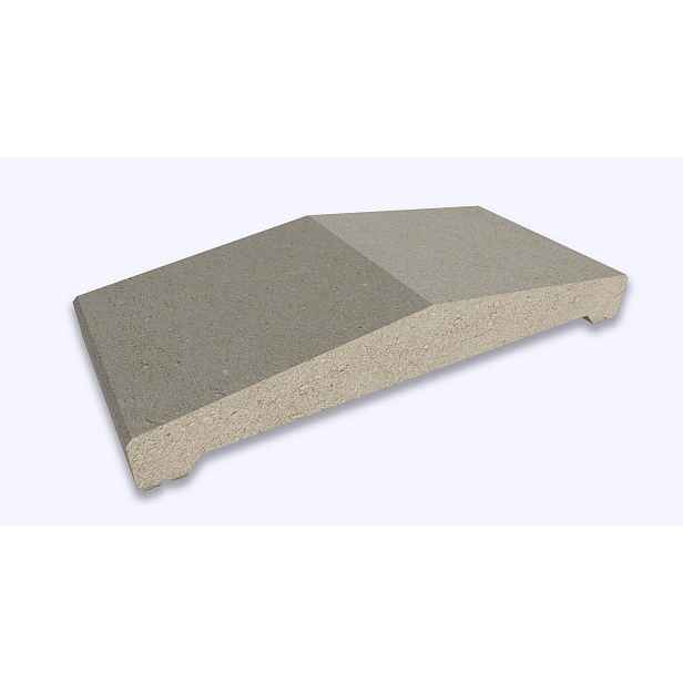 Stříška plotová štípaná CS Blok 40 šedá 230×500×84 mm