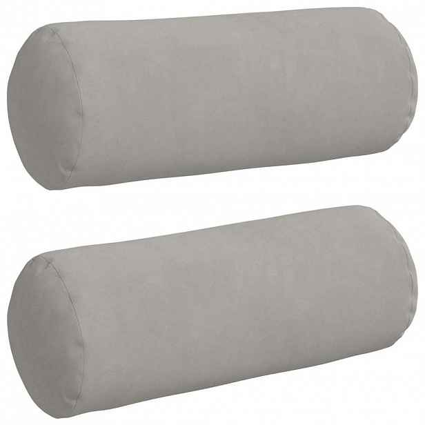 vidaXL Polštáře 2 pcs Světle šedá Ø 15 x 40 cm Mikrovlákno