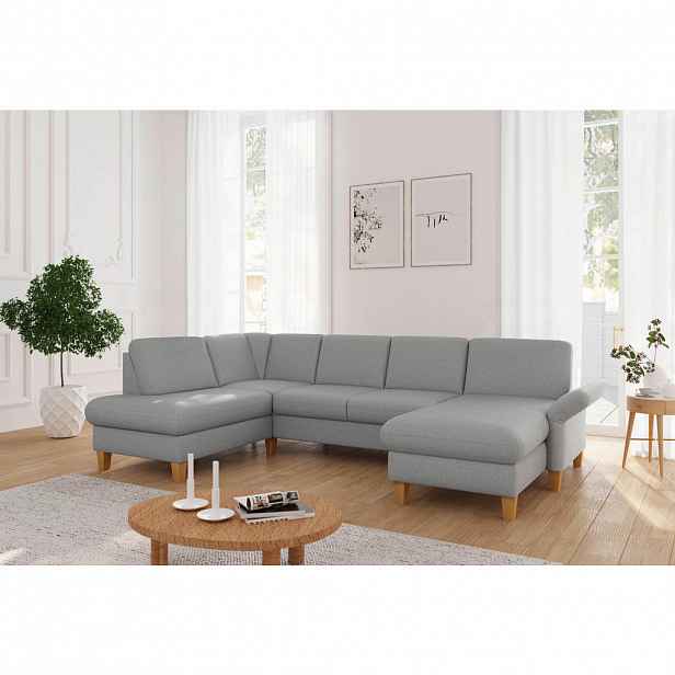 Sit & More SEDACÍ SOUPRAVA, textil, světle šedá