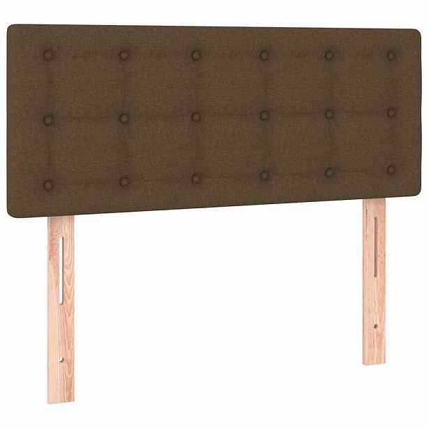 vidaXL Čelo postele tmavě hnědé 90x5x78/88 cm textil