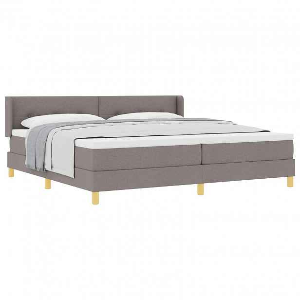 vidaXL Postel s boxspringem s polštářem Taupe 200 x 200 cm textil