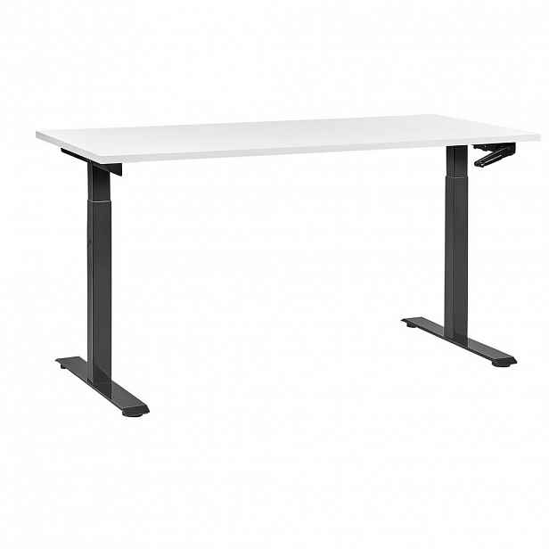 Beliani PSACÍ STŮL bíločerný 160/72 cm manuální výškově nastavitelný Destin III
