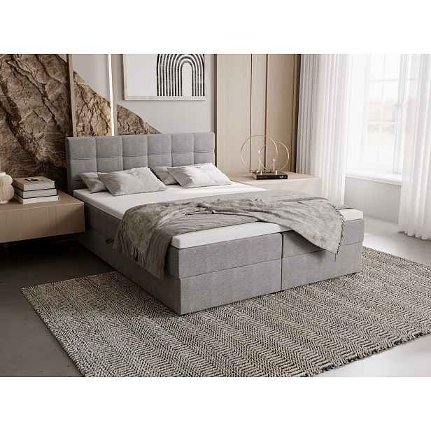 Čalouněná postel 160x200 ELSIE 2 s úložným prostorem - šedá