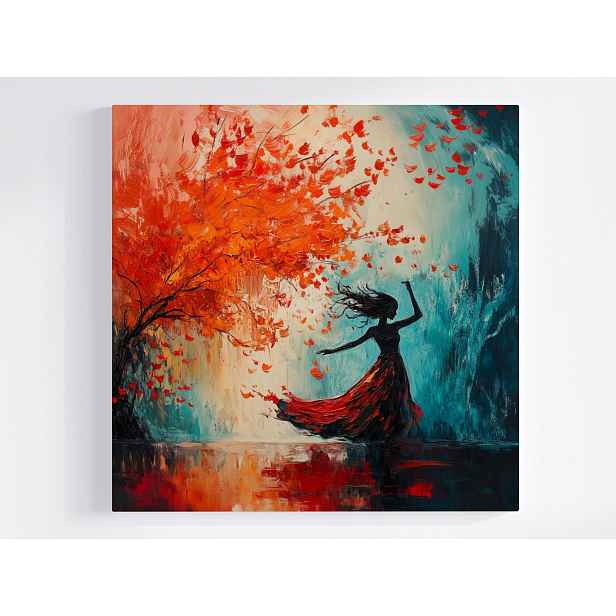 Obraz Na Plátně Canvas Postava Žena Podzim Strom Tanec Pohyb 50x50