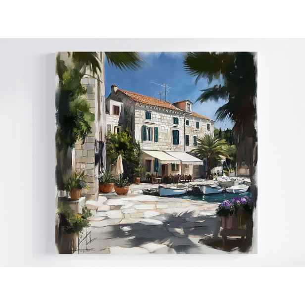 Obraz Na Plátně Plátno Krajina Chorvatsko Hvar Městečko Marina Léto 50x50